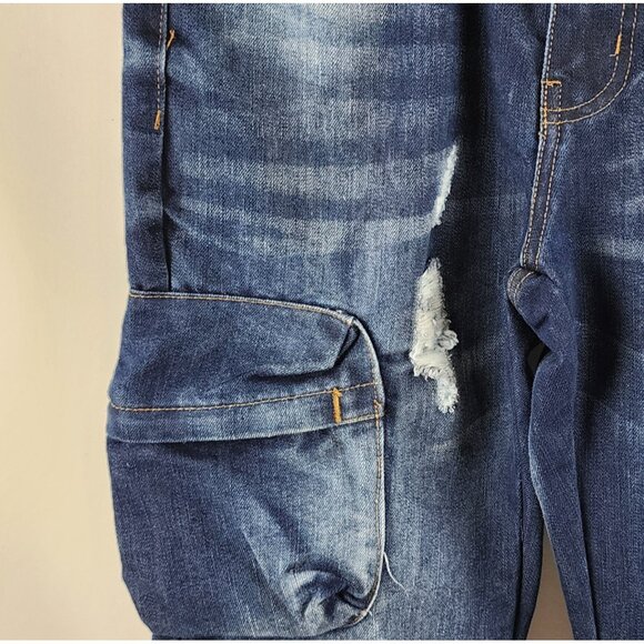 ECKO Unltd Jeans Mens 29 Blue Loose Cargo Distressed Denim (29x30) NWT - Picture 7 of 15